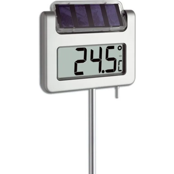 TFA Dostmann Avenue Solar Garten-Thermometer Silber