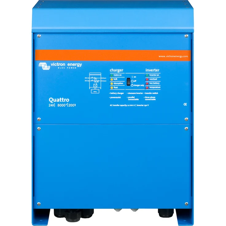 Victron Quattro 24/8000/200 24V 230V 6500W Sinus Wandler 220A Batterielader – Bild 1
