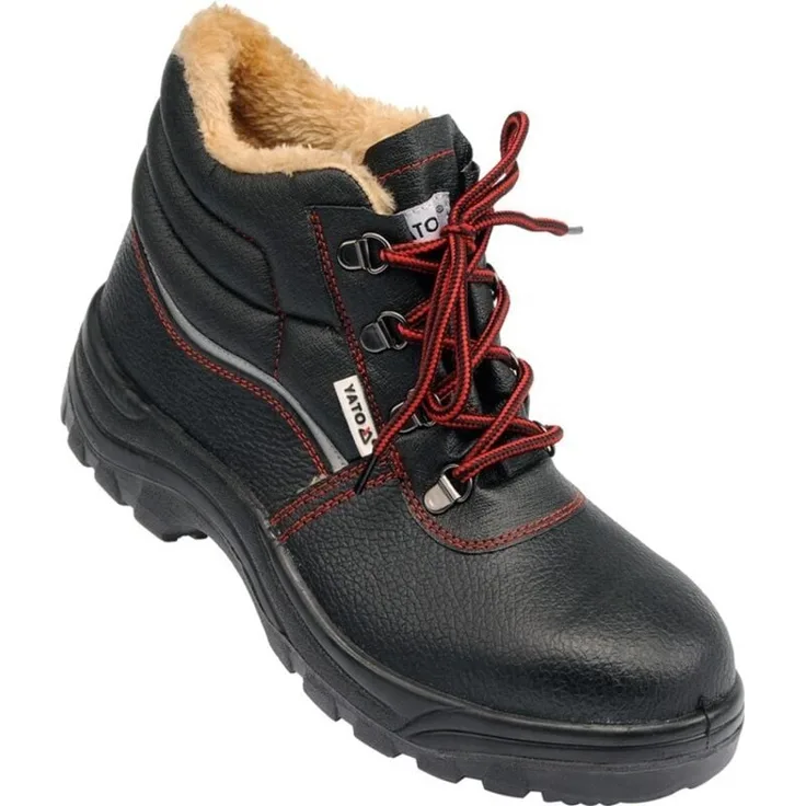YATO Tezu S3 Arbeitsstiefel Größe 41, isolierte Vollnarbenleder Stiefeletten, wasserdicht, mit Stahlkappe und durchtrittsicherer Innensohle