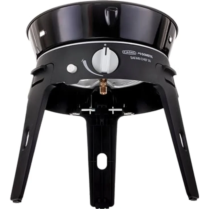 Cadac Safari Chef 30 LP Combo, kompakter Gasgrill für Camping mit 30 cm Durchmesser, 2 kW Heizleistung, inkl. Wok und Grillrost mit GreenGrill-Beschichtung – Bild 3