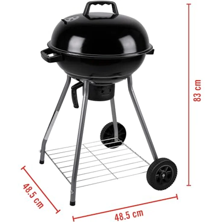 BBQ Collection Kugelgrill - Holzkohlegrill mit ein Lufteinlass im Deckel - Aschebehälter - 45cm - 83cm Höhe – Bild 3