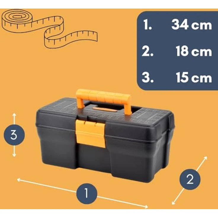 GarPet Werkzeugkoffer klein Werkzeugbox aus Polypropylen, stoßfest und recycelbar, weiß – Bild 2