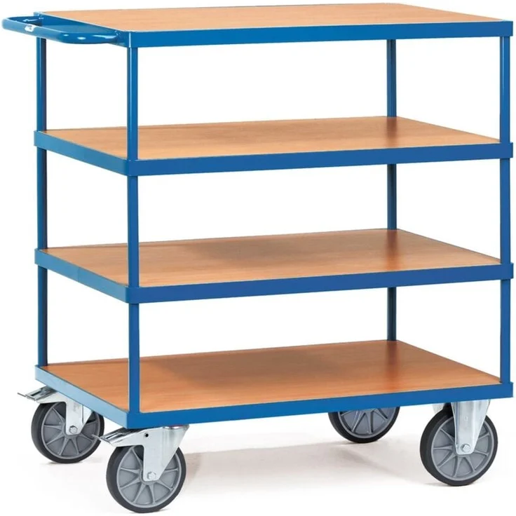 Fetra Tischwagen, robust mit Ladefläche 850 x 500 mm, Tragkraft 500 kg, pulverbeschichtet in RAL 5007