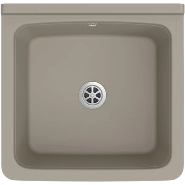Granitan Kunststoffspüle ORTA - Waschtong mit Siphon - Waschbecken Wandmontage - 40x38x22,8 cm, verschiedene Farben – Bild 5
