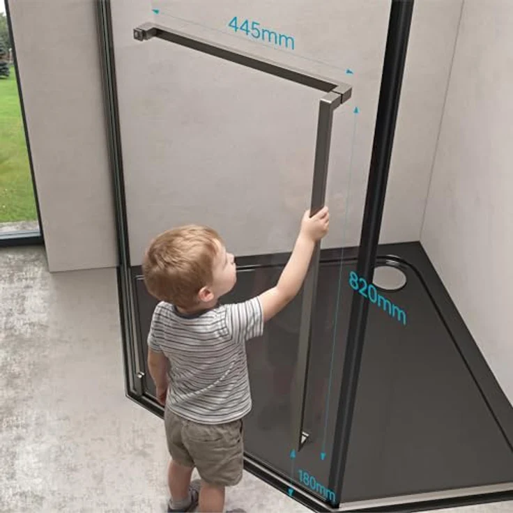 doporro Ravenna68K-plus Fünfeckdusche Duschkabine 80x80cm, 8mm ESG-Sicherheitsglas Klarglas mit Nano-Beschichtung, Edelstahlgriffe, einfach montierbar – Bild 8