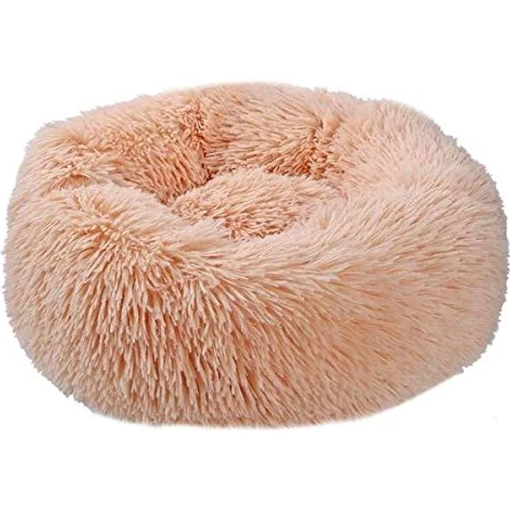 Hundekorb / Katzenbett, Hundekissen, Katzenbett, weiches Kissen, Anti-Stress-Kissen, Traumfänger, rundes Kissen, Durchmesser 50 cm, Beige