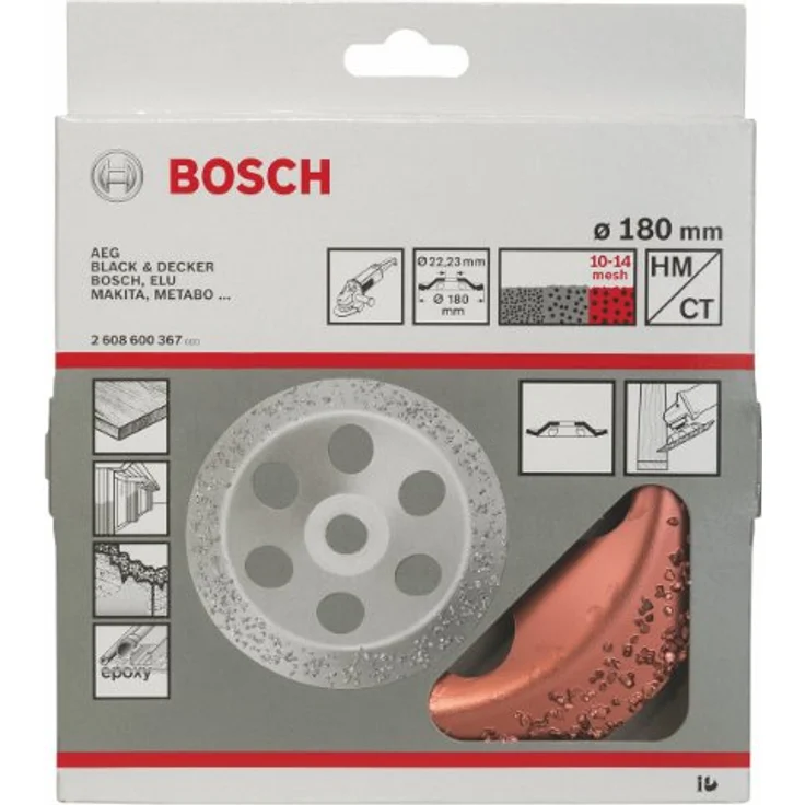 Bosch Hartmetalltopfscheibe 180 x 22,23 mm, grob, schräg - Preisvergleich – Bild 2