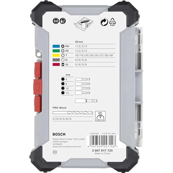 Bosch Extra Hard Schrauberbit‑ und PRO Wood Bohrer-Set, 35tlg. mit wärmebehandeltem S2-Stahl und Zentrierspitze, Pick and Click Koffer – Bild 3