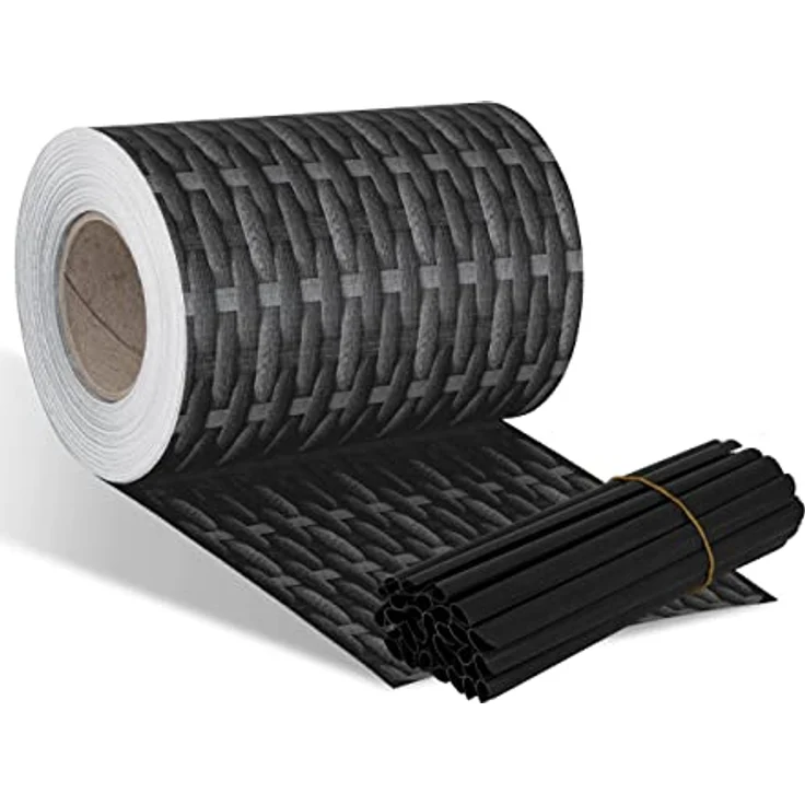 KESSER PVC Sichtschutzstreifen Sichtschutz Rolle Doppelstabmatten Zaun Blickdicht Wetterfest und Windschutz Zaunfolie Sichtschutz Garten Gartenzaun 35 m, Rattan-Anthrazit – Bild 8