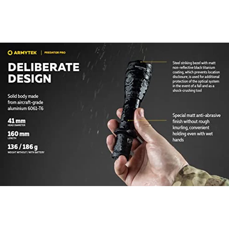 Armytek Predator Pro Kaltweiss Taktische LED Lampe USB Aufladbar – Bild 5