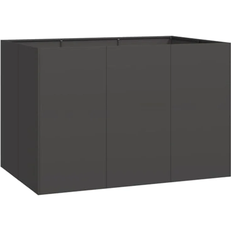 vidaXL Pflanzkübel Schwarz 120x80x80 cm Stahl, Hochbeet mit viel Platz und erhöhter Stabilität – Bild 1