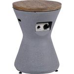 dobar® 35439e Lava-Ofen "Conico" - Gaskamin Outdoor aus Magnesia - Gasfeuerstelle mit Lavasteinen - Gartenkamin inkl. Deckel & Schutzhülle - Gasofen für Garten/Terrasse/Balkon - 48 x 48 x 66 cm