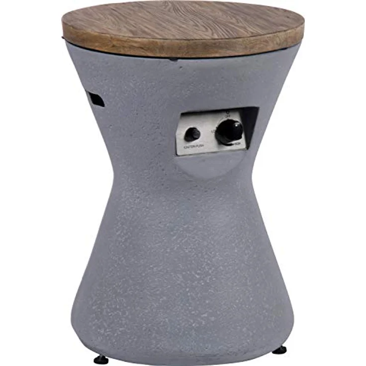 dobar® 35439e Lava-Ofen "Conico" - Gaskamin Outdoor aus Magnesia - Gasfeuerstelle mit Lavasteinen - Gartenkamin inkl. Deckel & Schutzhülle - Gasofen für Garten/Terrasse/Balkon - 48 x 48 x 66 cm – Bild 1