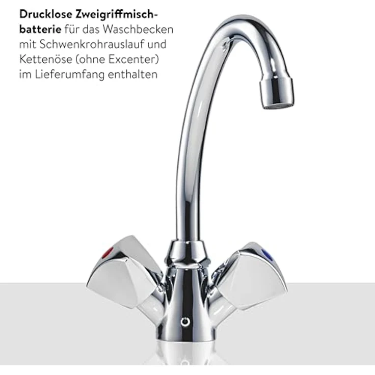 CLAGE M3/SNM hydraulischer Klein-Durchlauferhitzer Set mit Zweigriff-Waschtischarmatur, 3,5 kW, VDE-GS geprüft, für drucklose Armaturen – Bild 3