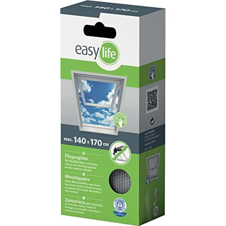 easy life Insektenschutz Gitter Dachfenster inkl. Klettband 140 x 170 cm weiß – Bild 6