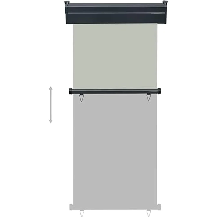 vidaXL Balkon-Seitenmarkise 85x250 cm Grau, Sichtschutz-Höhe 70 cm, UV-beständig – Bild 6