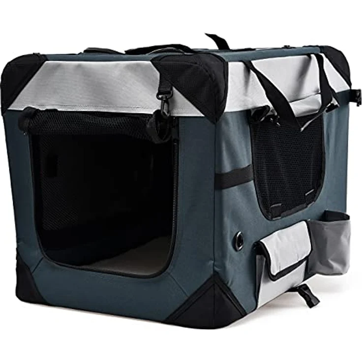 Dehner Lieblinge Transporttasche Brian für Hund oder Katze, ca. 76 x 51 x 48 cm, Polyester/Kuntstoff, grau – Bild 2