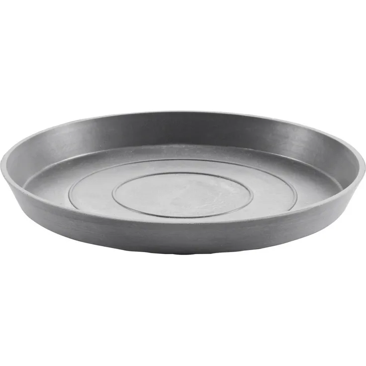 ECOPOTS Blumentopfuntersetzer ROUND SAUCER Grey, Recylingkunststoff, bruchsicher, UV-beständig, frostsicher