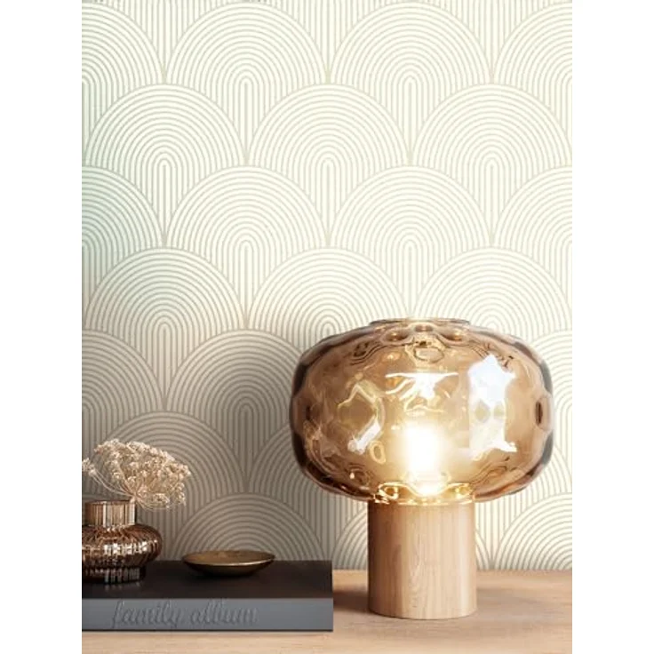 Newroom Tapete Beige Vlies Bogen, Modern Boho Art Deco mit hochwaschbeständiger Vinyl-Oberfläche, 10,05 m x 0,53 m – Bild 3