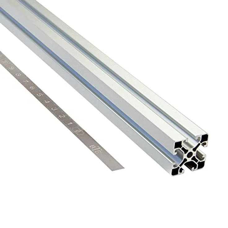 SCHMIDT systemprofile Längenanschlag B 2m Aluminium-Profil Säge-Anschlag Rechts-Links Maßband 2x Ablängklappe – Bild 3