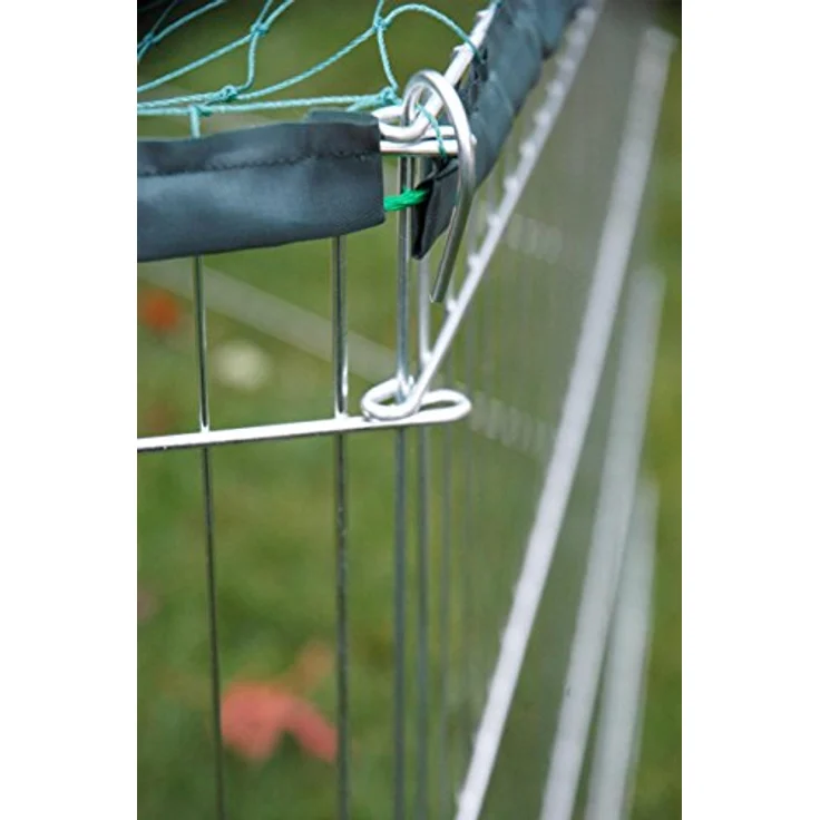 dobar® 80592 6-eckiges Freigehege mit Schutznetz - verzinkter Auslauf für Nagetiere - Wetterfestes Kaninchengehege mit Nagerhaus - 165 x 145 x 60 cm - Silber – Bild 5