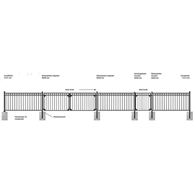 Alberts Zaunerweiterungsset Circle, anthrazit, Höhe 100 cm, Länge 2 m, inkl. Pfostenträger und Befestigungsschrauben – Bild 5