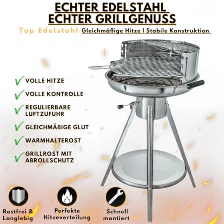 Activa 11700 Holzkohlegrill Rundgrill Klassik Holzkohlegrillfläche 50 cm – Bild 3