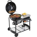 VEVOR Holzkohlegrillwagen Holzkohlegrills 109x79x101 cm, Kombgrill Grillkamin Standgrill 54 x 54 cm Grillfläche Campingrill mit Aschebecher & Haken, Outdoor BBQ Grill Kugelgrill Familienessen