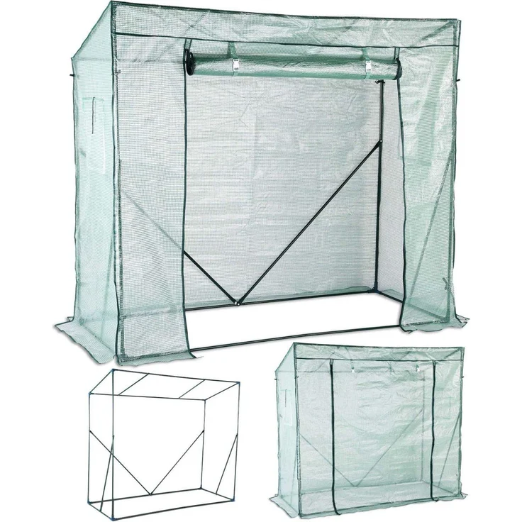 TOM Folien Gewächshaus GH-160 XL, 1,6 m² mit Gitterschutzfolie, wasserfest, UV-beständig, Maße 200 x 173 x 80 cm