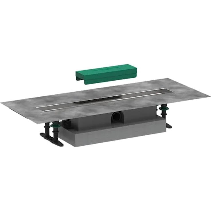 hansgrohe uBox universal Komplettset, Installationsset + Grundkörper 600mm für flache Duschrinneninstallation, Edelstahl 304