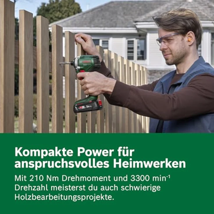 Bosch UniversalImpactDrive 18V-210, Akku-Drehschlagschrauber mit 210 Nm, inkl. Akku PBA 18V 2.0Ah, Ladegerät, Tragekoffer – Bild 4