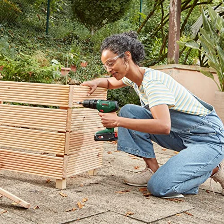 Bosch Home and Garden Akku Schlagbohrschrauber EasyImpact 18V-40 (2x Akku 2,0 Ah, 18 Volt System, mit 34-tlg. Schraubendreher- und Bohrer-Set für Holz, Stein und Metall, im Karton) – Bild 5