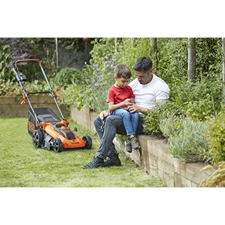 Black+Decker Akku-Rasenmäher CLMA4825L2 (36V, 2.5Ah, 48 cm Schnittbreite, mit Autosense-Technologie, für große Rasenflächen bis 600 m², 7-fache Höhenverstellung, inkl. 2 Akkus, Ladegerät) – Bild 6