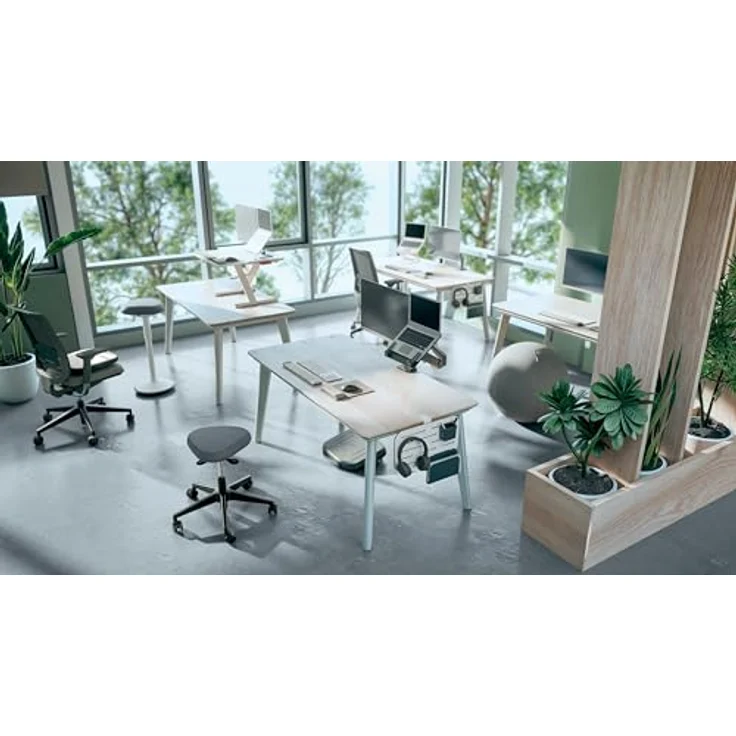 Leitz Ergo Active Höhenverstellbarer Sitzhocker (47–60 cm) mit Rollen, Ergonomischer Drehhocker für Büro und Home Office, Schwarz, 65770095 – Bild 2