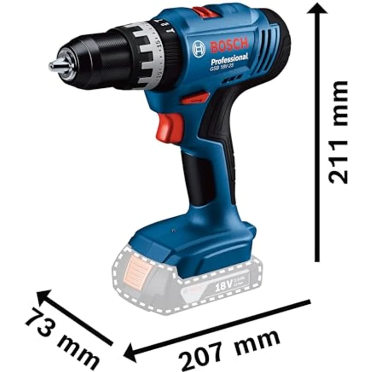 Bosch Professional GSB 18V-25, Akku-Schlagbohrschauber mit 18V Motor, L-BOXX, vielseitig einsetzbar für Holz, Mauerwerk und Metall – Bild 2