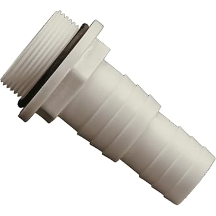 HAF 2x ABS Schlauchtülle O-Ring 32mm 38mm x 1 1/2", inkl. 2x Edelstahlschelle, bruchfest, weiß, für Poolfittings & Poolschlauch – Bild 4