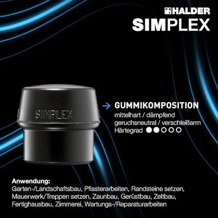 Halder Schonhammer SIMPLEX Gummi/Plastik Durchmesser:40mm – Bild 10