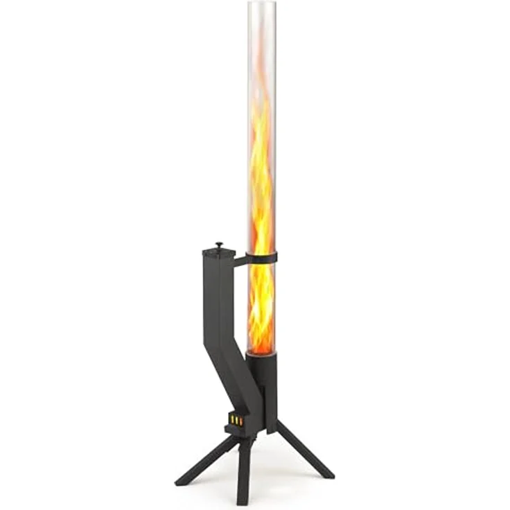 GARDENFLARE Feuerrohr - Edelstahl Feuersäule und Pelletfackel für Tolles Ambiente-Feuer (Schwarz Pulverbeschichtet) – Bild 1