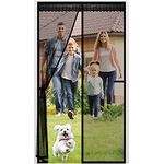 EXTSUD Fiberglas Magnet Fliegengitter Tür,100x220cm Winddicht Magnetvorhang Insektenschutz Balkontür,Neue Langlebiger,Kratzfest,Stärkere Magneten Fliegenvorhang für Balkontür,Kellertür Schwarz