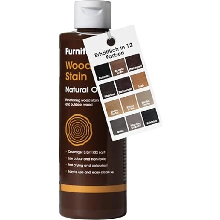Furniture Clinic Holzbeize und Möbel-Lasur, Eiche Natur, ungiftig, hochkonzentriert, schnelltrocknend, für alle Holzarten, 500 ml – Bild 1