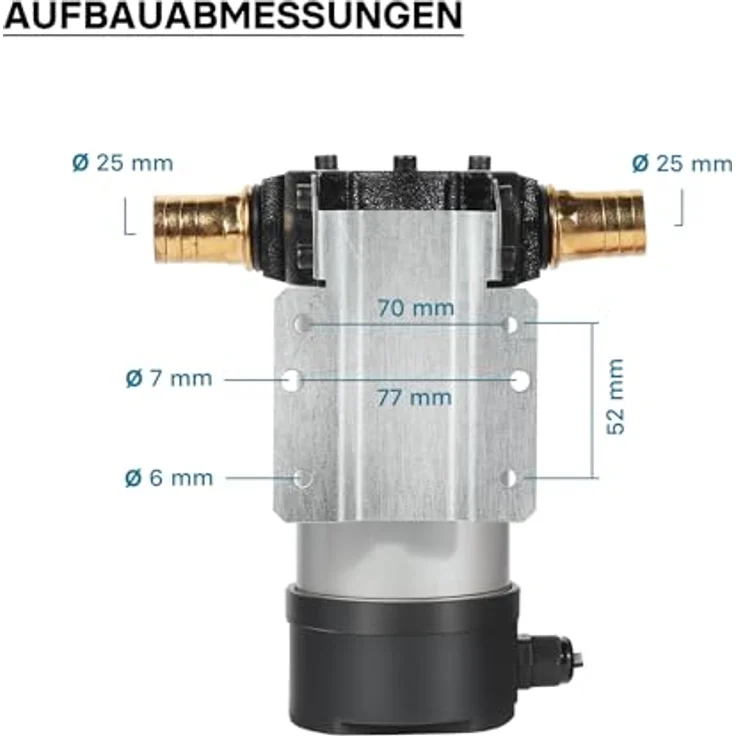 WilTec Bio Dieselpumpe Heizölpumpe selbstansaugend 12V - 160W 40l-min Umfüllpumpe Absaugpumpe - WilTec 4250390855841 – Bild 8