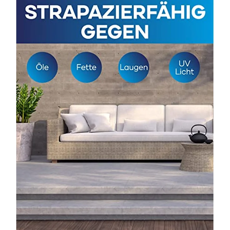 plid® Betonfarbe Innen & Außen Frostsicher Silbergrau 2,25L - Flüssigkunststoff Bodenbeschichtung - Betonfarbe Kellerboden - Bodenfarbe für Keller, Zement, Mauerwerk & Holz - Made in Germany – Bild 3