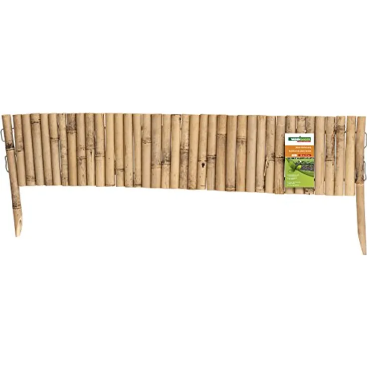Windhager Beeteinfassung Typ 3 Bambus flexibel, Steckzaun, Rasenkante, Beetumrandung, Palisade, 100 x 20/35 cm, 06491