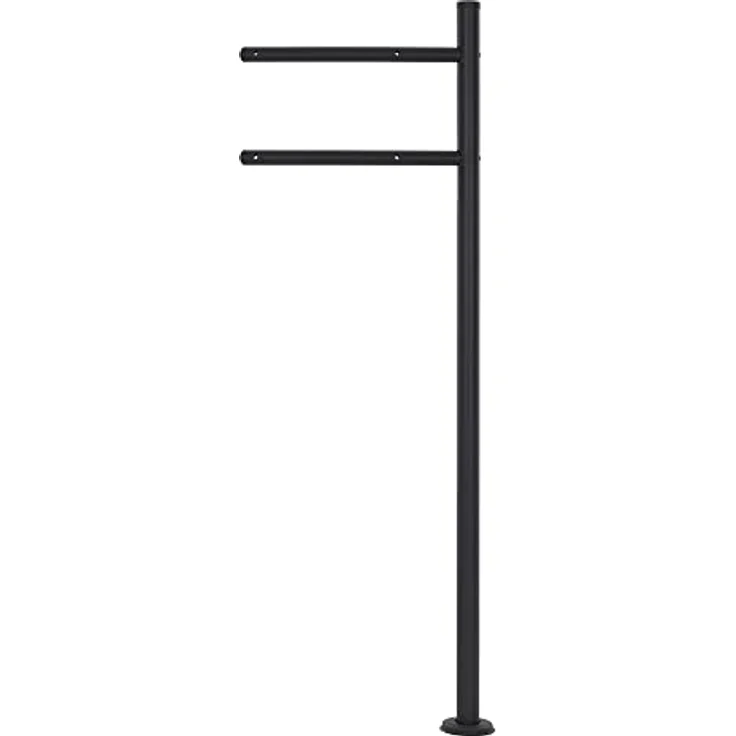 ECD Germany Standbriefkasten mit Zeitungsfach, Design Briefkasten mit Pfosten, Briefkastenanlage, Briefkastenständer 120 cm Anthrazit Edelstahl, Postkasten Anthrazit Holzoptik Stahl 37 x 36,5 x 11 cm – Bild 3