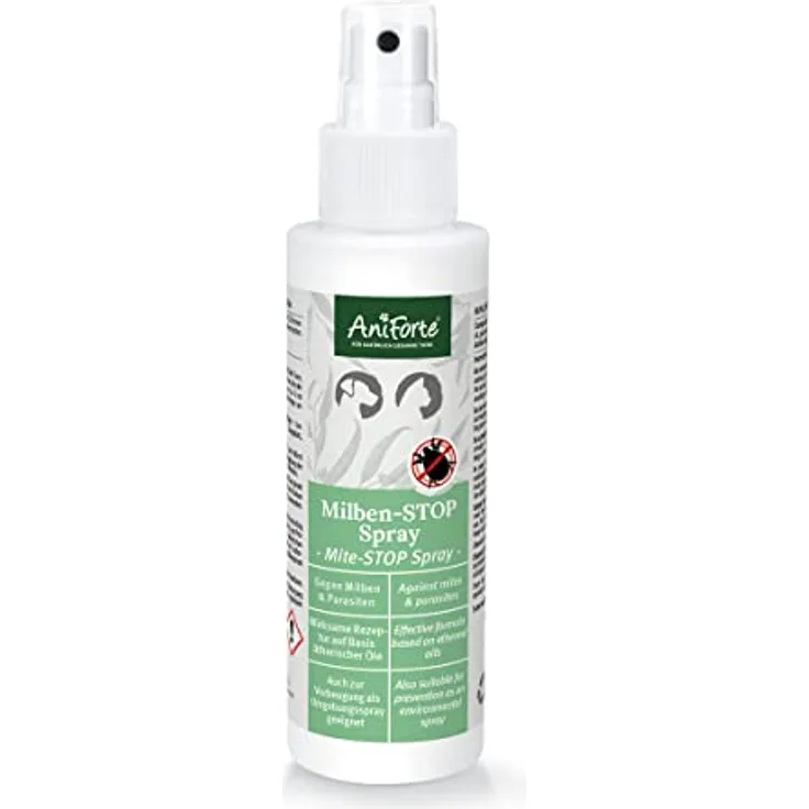 AniForte Milbenspray für Hunde & Katzen 100 ml - Antimilbenspray zur effektiven Abwehr von Insekten, Parasiten & Ungeziefer, Milbenstop & Milbenschutz bei Milbenbefall