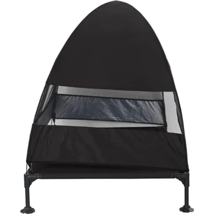 vidaXL Erhöhtes Hundebett mit Abnehmbarem Dach, Schwarz XL Stahl, Wetterfest und Faltbar für Outdoor-Aktivitäten – Bild 5