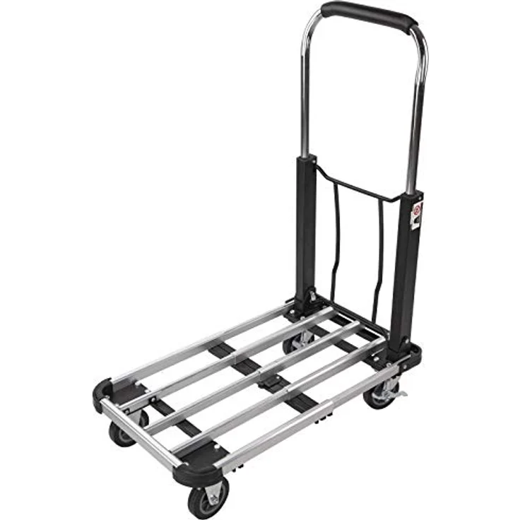 DEMA Alu-Transportwagen klappbar, erweiterbare Ladefläche bis 150 kg, 2 Lenkrollen mit Bremse – Bild 1