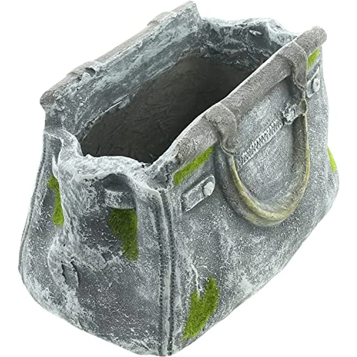 Dekoleidenschaft Pflanzer Handtasche in Stein Optik, Pflanztopf in Taschenform, Blumentopf, Pflanzgefäß, Gartendeko für Draußen, Pflanzschale – Bild 4