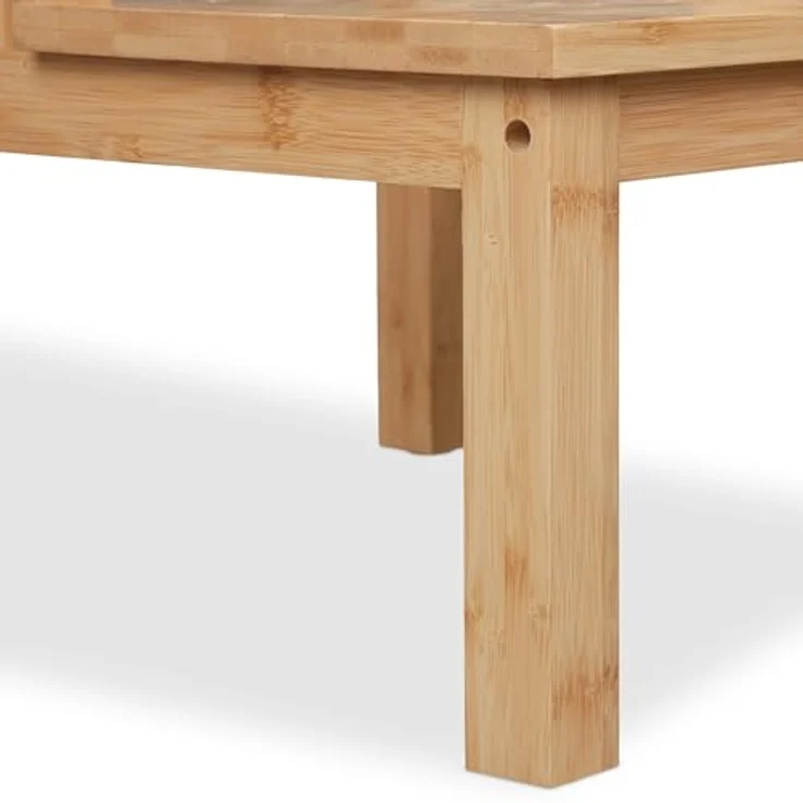 Relaxdays Tritthocker, 2 Stufen aus Bambus, max. 100 kg, natur, für Kinder und Haushalt, hbt: 40 x 40 x 40,5 cm – Bild 8