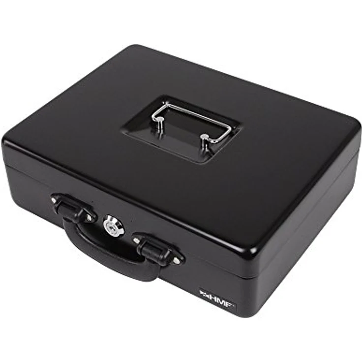 HMF 10026-02 Geldkassette Tragegriff, Transportkassette, Euro-Münzzählbrett, 30 x 24 x 9 cm, schwarz – Bild 4